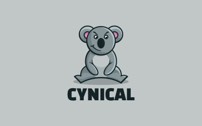 Koala maskot tecknad logotyp stil