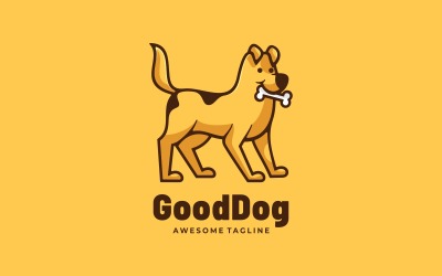Logo della mascotte semplice del cane buono