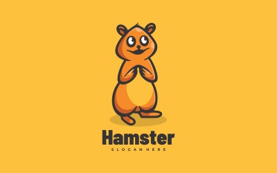 Modelo de logotipo de mascote simples de hamster