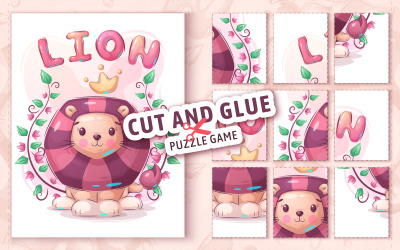 Teddy Cute Lion - Game For Kids, Cut And Glue, Graphics Illustration