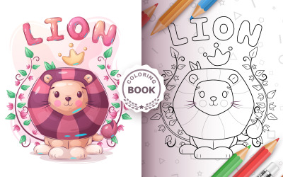 Teddy Lion - Game For Kids, Coloring Book, Graphics Illustration