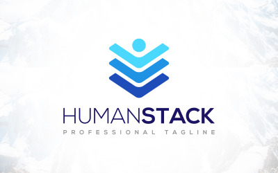 Design de logotipo da tecnologia Hexagon Human Stack