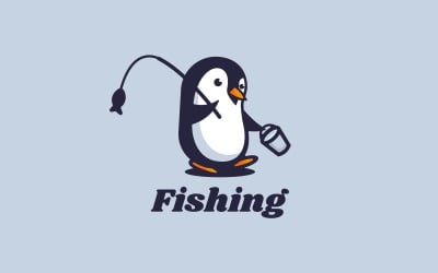 Pinguin-Maskottchen-Karikatur-Logo