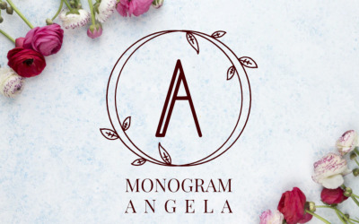 Angela - czcionka z monogramem piękna