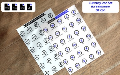 Набор иконок 60 премиум валюты символ