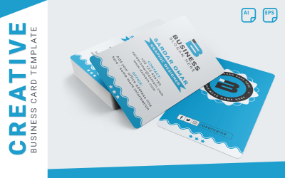 Vertical Business Card - Minimal Design - Corporate Identity Template