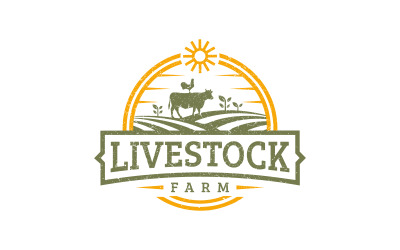 Criação de logotipo para pecuária fazenda terra agricultura