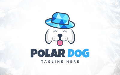 Design do logotipo do animal de estimação do Ice Cool Polar Dog Lover