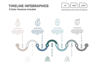 Elementi di infografica timeline professionale