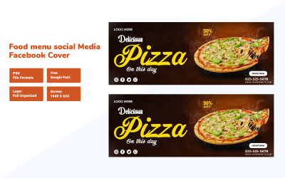 Heerlijke Pizza Eten Menu Social Media Facebook Cover