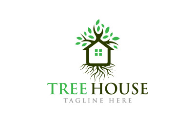 Tree House Eco Home Real Estate Logo Design