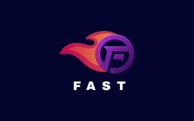 Buchstabe F Logo-Stil mit Farbverlauf