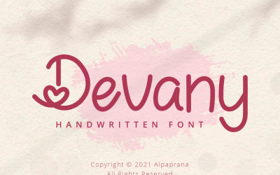 Devany - Handschriftliche Schriftart