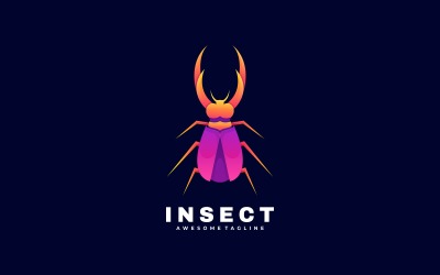 Logotipo colorido degradado de insectos
