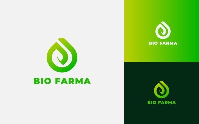 Bio farmacia goccia medicina Vector Logo Design