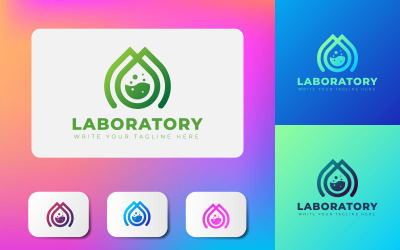 Biyo Tıp Laboratuvarı Logo Vektör Tasarım Şablonu