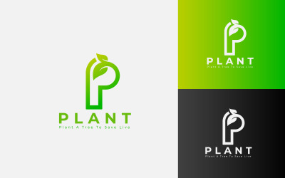 Diseño de logotipo de plantación de árboles, planta biológica, logotipo de biología