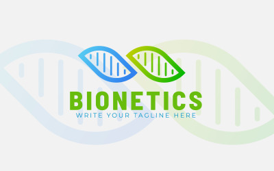 Diseño vectorial del logotipo de Bio Genetics, ADN biológico,