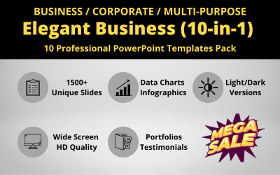 Elegant Business - 10&amp;#39;u 1 Arada PowerPoint Şablonları Paketi