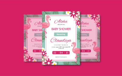 Flamingo Baby Shower Invitation