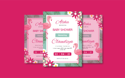 Flamingo Baby Shower Uitnodiging