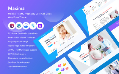 Maxima - Egészségügyi, terhességi ellátási és klinikai WordPress téma