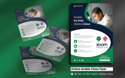 Modello di identità aziendale per volantino di classe arabo online