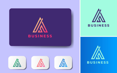 Moderna bokstaven A -logotyp, minimalt företagsverksamhet