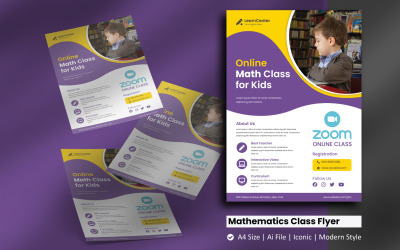 Online Mathematics Class Flyer Corporate Identity Template