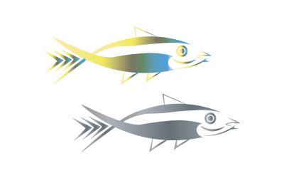 Plantilla de logotipo de anzuelo de pescado de mar de atún