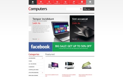 Безкоштовний шаблон OpenCart магазину комп’ютерів