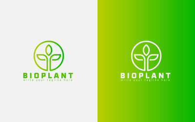 Bio Bitki Logo Tasarımı, Biyoloji, Eko, Vektör Minimal Simge Tasarımı