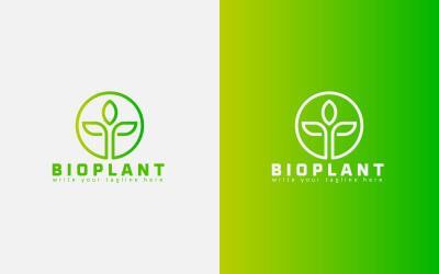 Bio-Pflanzen-Logo-Design, Biologie, Öko, Vektor-Minimal-Icon-Design