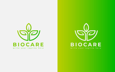 Bio-Pflanzen-Logo-Design, Biologie, Öko, Vektor-Minimal-Symbol.