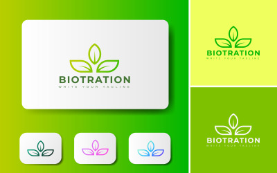 Bio-Pflanzen-Logo-Design, Biologie, Öko, Vektor-Minimal-Symbol