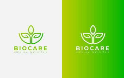 Création de Logo de plante bio, biologie, Eco, icône minimale de vecteur.