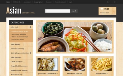Gratis asiatisk restaurang OpenCart-mall
