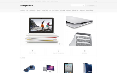 Gratis Responsive OpenCart-mall för Computer Shop