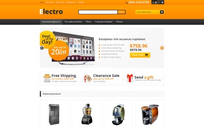 Ingyenes Elektronikai áruház reszponzív OpenCart sablon