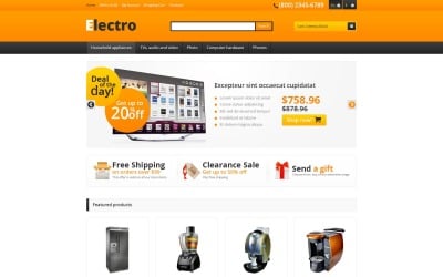 Modèle OpenCart réactif pour magasin d&amp;#39;électronique gratuit
