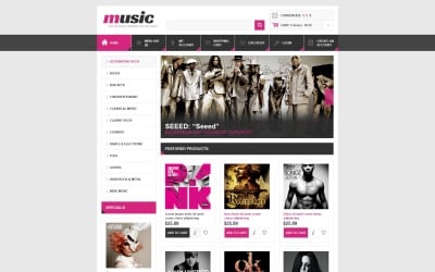Modello OpenCart per negozio di dischi gratuito