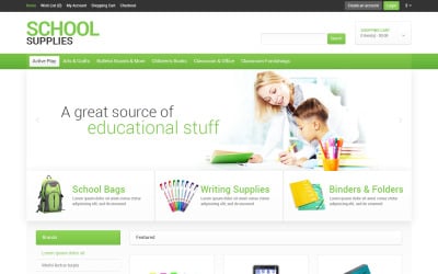 Modelo de OpenCart responsivo de material de escritório gratuito