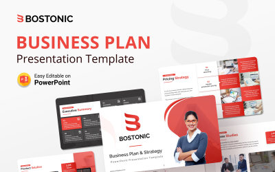 Plantilla de presentación de PowerPoint del plan de negocios bostónico