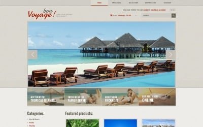 Plantilla OpenCart receptiva para agencia de viajes gratuita