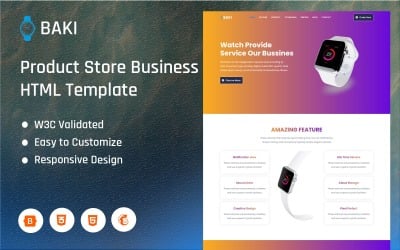 Baki - Tema per landing page aziendale di negozi di prodotti