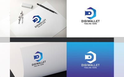 Digitale portemonnee Letter D professioneel logo
