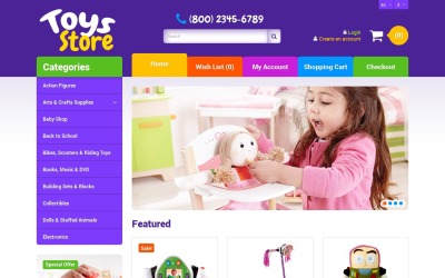 Gratis Responsive OpenCart-mall för leksaksbutik