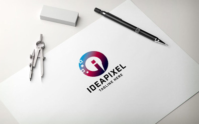 Idea Pixel Letra I Logotipo profesional