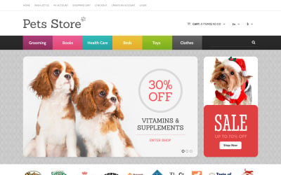 Kostenlose Responsive OpenCart-Vorlage für Hunde