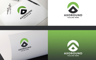 Logotipo profesional de la letra A de Axoround